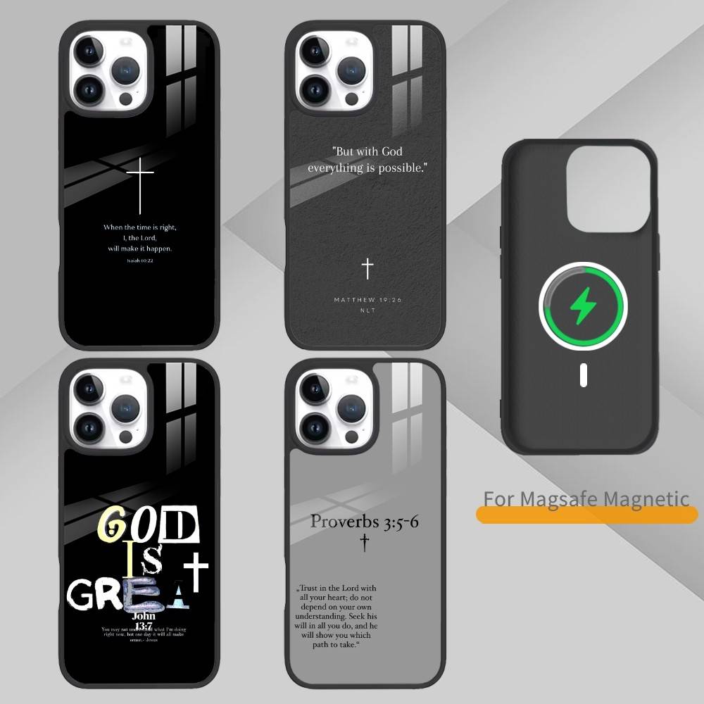 Bible Verse Jesus Christ Christian Phone Case For iPhone 17,16,15,14,13,Pro,Max,Plus,Magnetic For Magsafe Wireless Charging