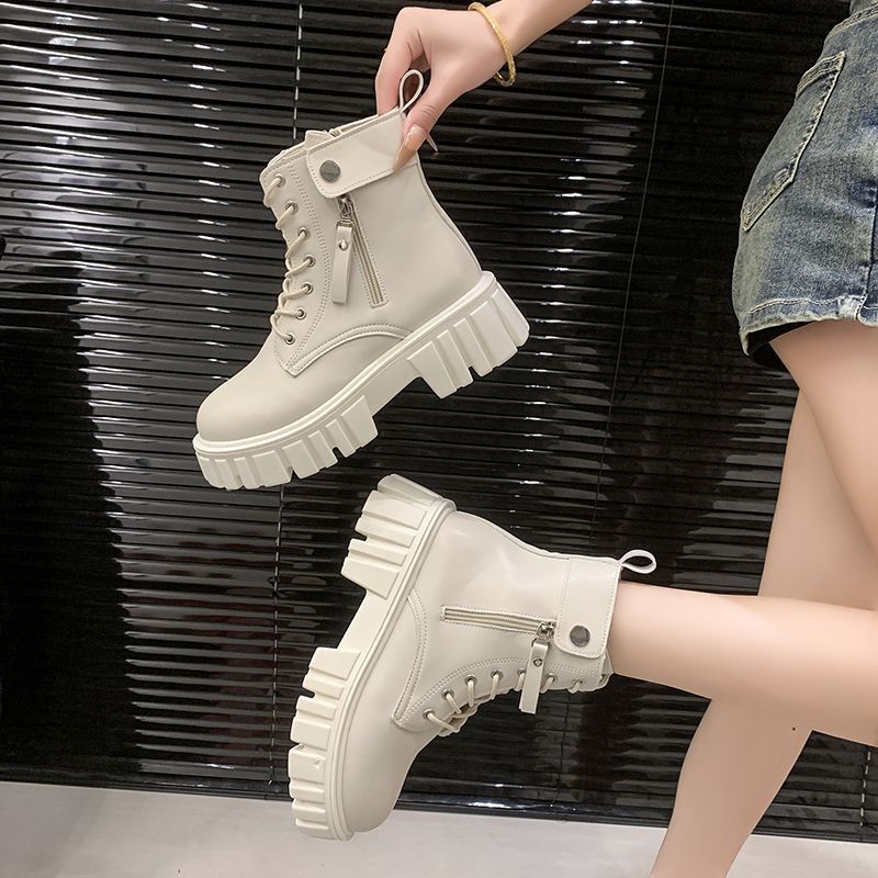 2025 осень новые британские супермягкие и удобные на толстой подошве милые и крутые универсальные ботинки Мартин на шнуровке простые повседневные короткие ботинки