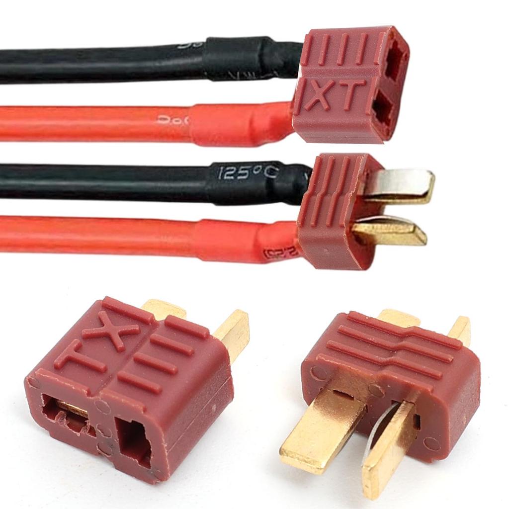 XT Plug Male & Female Connectors 2-pin High Power Connector Gold-Plated for LiPo Battery RC Car Model Making Assortment Kit