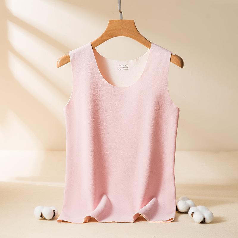 Мужской и женский двухцветный двусторонний бархатный бесшовный корректирующий жилет с отшлифованным низом.