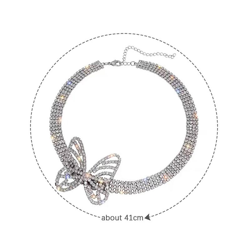 Butterfly Necklace Clavicle Chain Women Bling French Style Jewelry