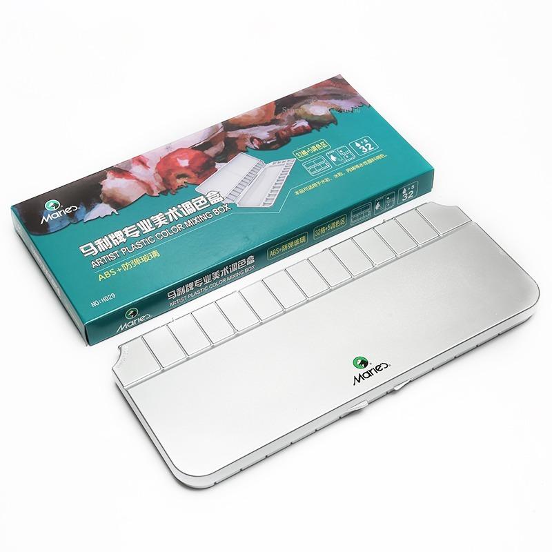 32 Grid 5 Area Art Palette Box Watercolor Moisturizing Portable Sealed Paint Box Students Outdoor Sketching Palette Art Tools
