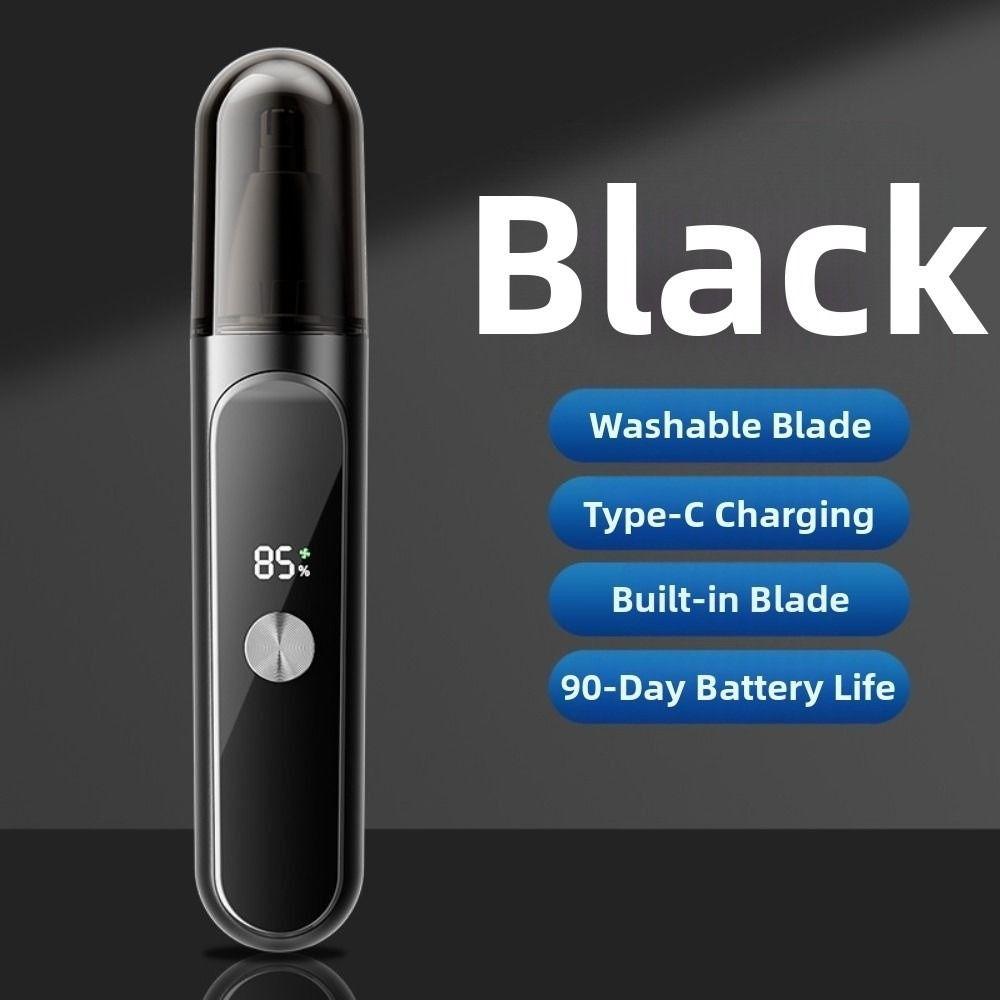 Rotary Cutter Head Electric Nose Hair Trimmer LED Digital Display Eyebrow Trimmer Unisex