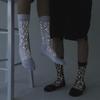 Women Fashion Reflective Cotton Stockings Luminous Hip Hop Cool Street-wear Dot Printing Glitter Long Stockings