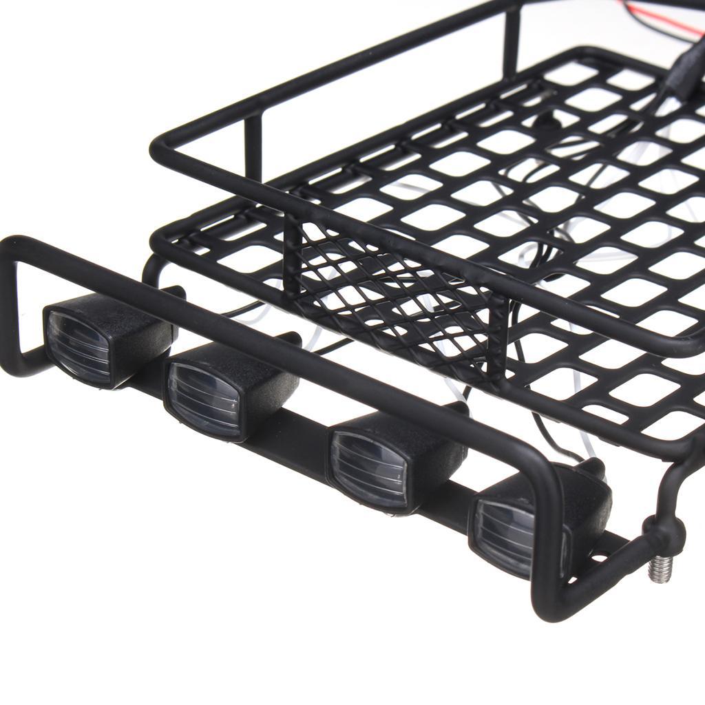 Светодиодная световая панель на крышу, алюминиевый багажник на крышу для RC Wrangler CC01 1/10 Rally Axial SCX10