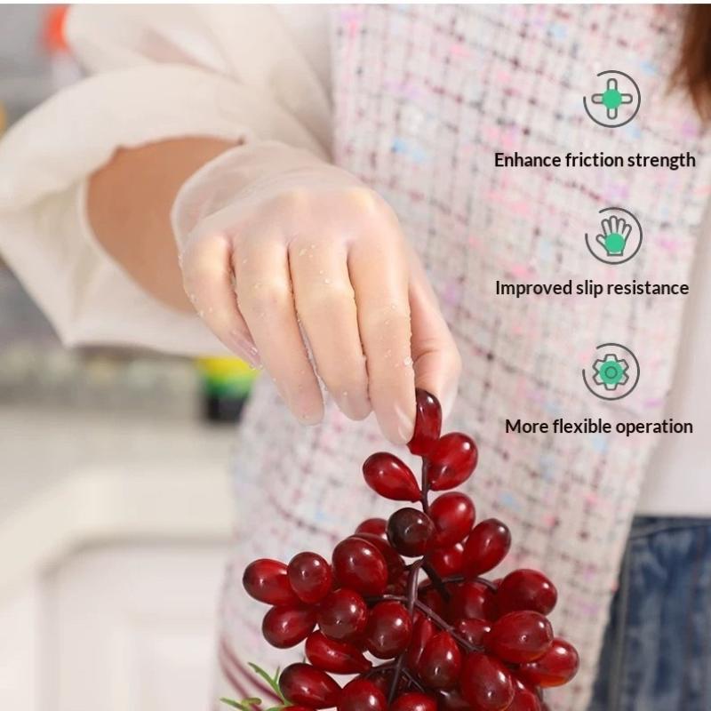 Disposable PVC Work Gloves Powder Free 100/200Pcs Waterproof Anti-oil for Car Washing Household Chores Food Prep