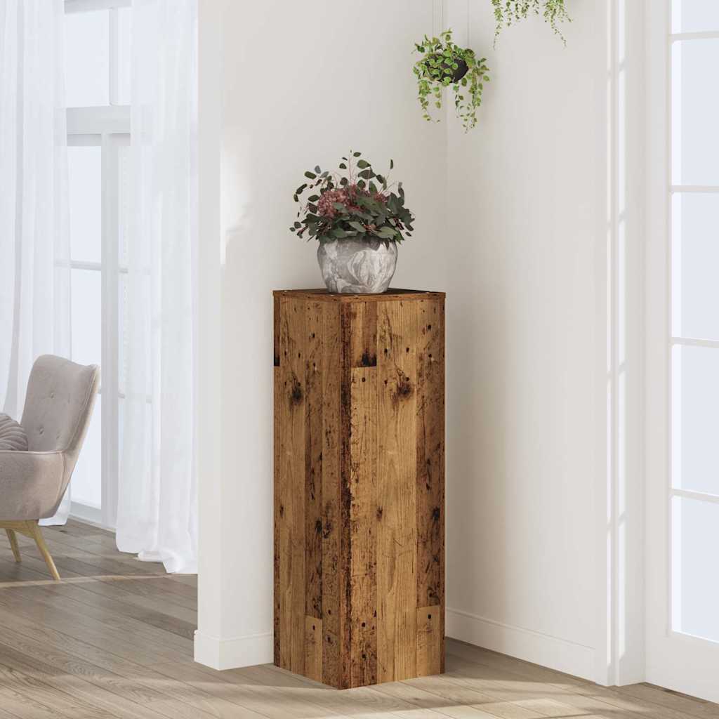 Plant Stand with Rustic Wood Look 33 x 33 x 100 cm Engineered Wood
