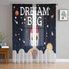 Космос Вселенная Rocket Dream большие тюлевые прозрачные оконные шторы для гостиной, спальни, современные тюлевые занавески из вуали, украшение