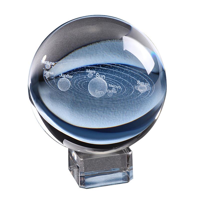 Solar Engraved Laser System Ball 3d Miniature Planets Sphere Glass Globe Decor