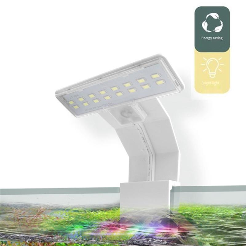 ABBY-Super Slim LED Aquarium Light Lighting Plants Grow Light 9W Aquatic Plant Lighting Clip-On Lamp For Fish Tank US Plug, Dura
