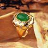 Italian Vintage Brushed And Carved Craft Inlay Green Drill Cat's Eye Stone Ring Is Suitable For Women's Daily Party Wear Fashion Jewelry