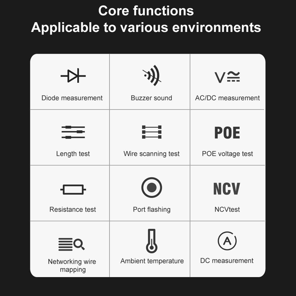 Тестер сетевых кабелей NOYAFA, трекер проводов с мультиметром, многофункциональный трекер проводов Ethernet, постоянный ток