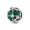 Silver Plated Green Series Avocado Pendant Four-leaf Clover Charms Beads Fit Original  Bracelet Women Jewelry