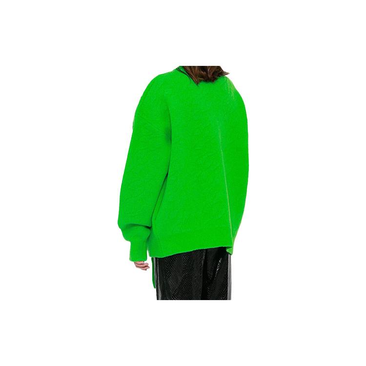 WE11DONE Sweaters Unisex Green V-neck Moderate Other WD-KC9-20-037-U-GR