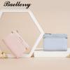 Ladies Wallet Card Wallet With Solid Color Letter Printed And Two Fold Design Pu Material For Daily Use