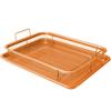 Copper Baking Tray Oil Frying Baking Pan Non-stick Chips Basket Baking Dish Grill Mesh Barbecue Tools Cookware For Kitchen