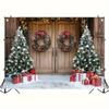 1 piece Christmas wreath style banner - heavy snow scenery winter fairyland door decoration Christmas background cloth