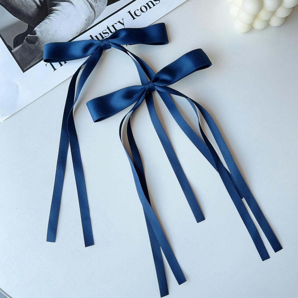 2PCS New Cute Princess Fashion Solid Ribbon Bow Lovely Girls Hairpins Children Headwear Hairgrip Hair Clips Hair Accessories