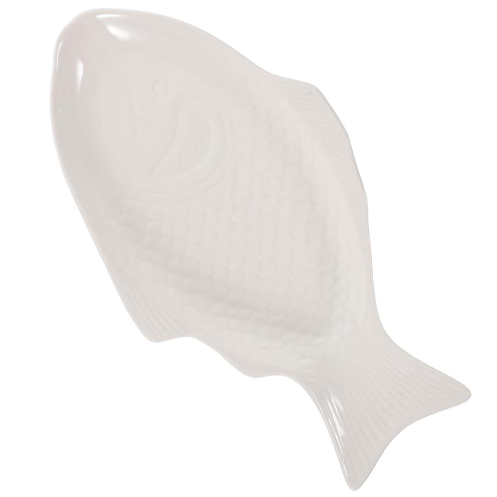 13 Inch Dark Green Creative Ceramic Fish Shaped Dish Snack Storage Party Serving Tray for Home Restaurant Wedding Decorative