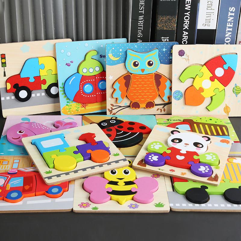 Children's 3D Wooden Animal Puzzle Board - Educational Toy for Early Learning
