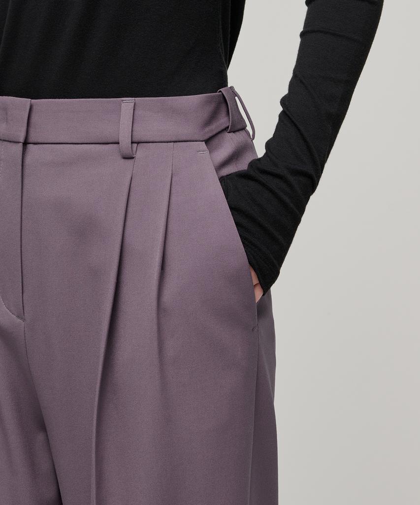 MUSINSA STANDARD WOMAN Women'S High-Waisted Wide Hidden Banding Slacks [Ash Purple]