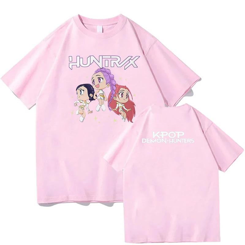 Trend Loose Tops Unisex Street Hip Hop Fashion Casual T-Shirt Anime K-Pop Demon Hunters Tees Harajuku O-neck Casual Shirt Gift