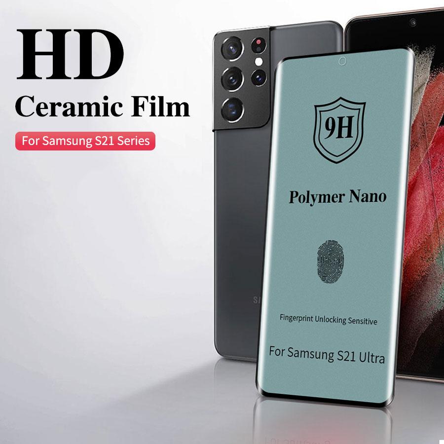 Для Samsung Galaxy S25 S24 S23 S22 S21 S20 Ultra S10 Plus Note 20 Ultra 10 Plus Full Glue Soft Ceramic Screen Protector