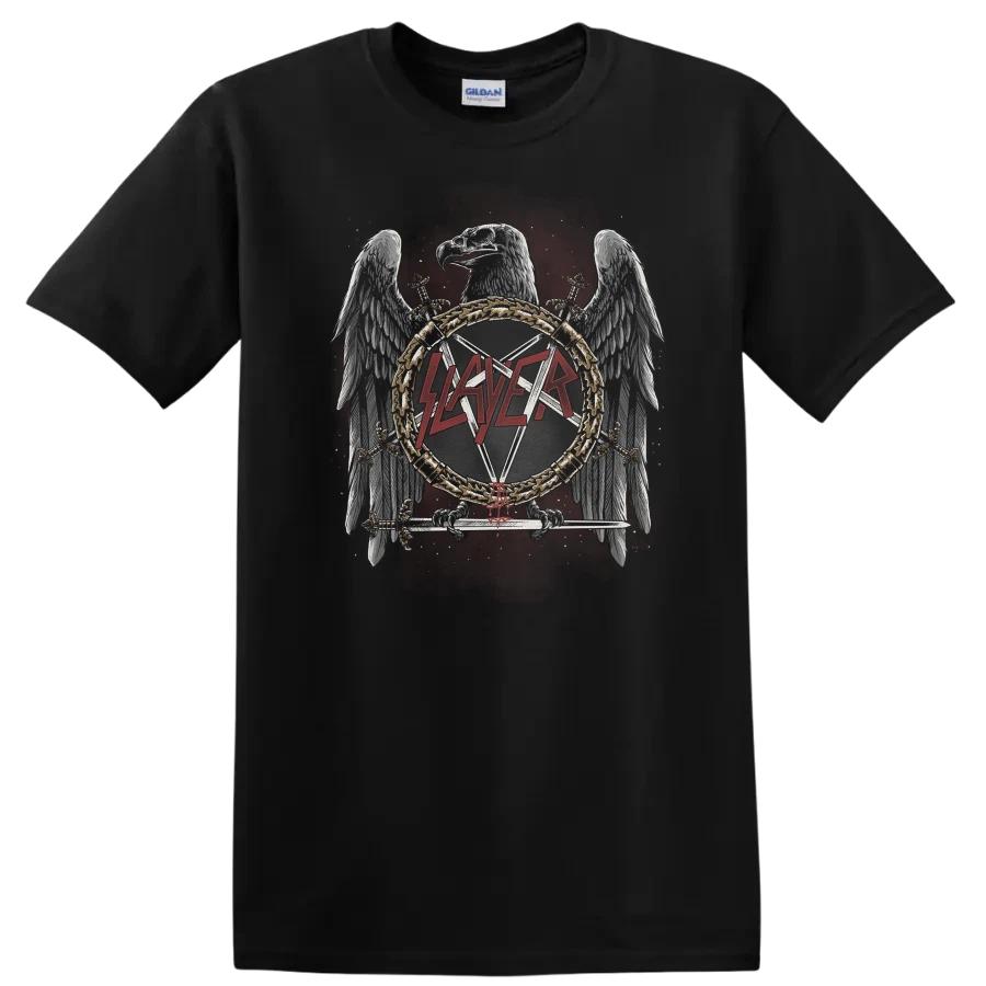 Eagle Design Slayer Logo Graphic T Shirt Metal Music Band Tee