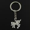 Fashion Keychain 30x26mm Horse  Silver Color Pendants DIY Men Jewelry Car Key Chain Ring Holder Souvenir For Gift