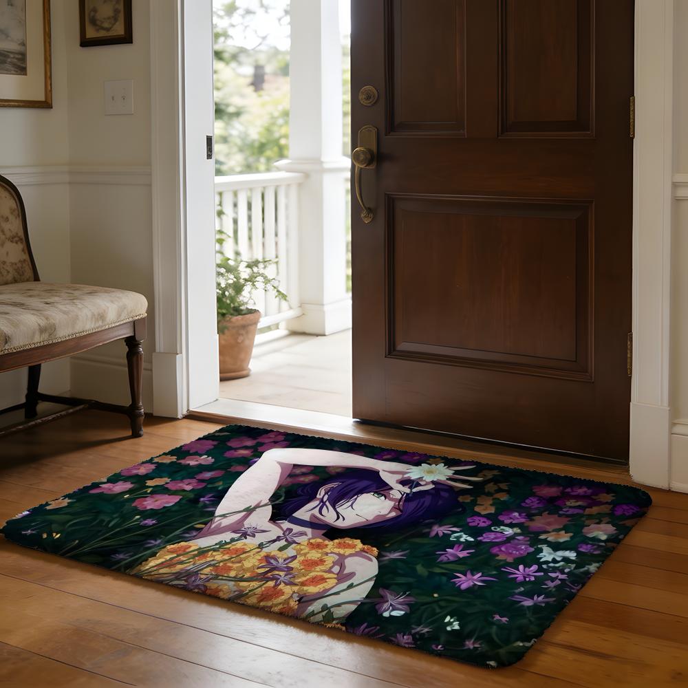 CChainsaw Man Floor Mat Soft Flannel Absorbent Mat Non-Slip Rug Home Bedroom Bathroom