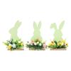 3 шт. Зеленый кролик Пасхальный декор Пасхальный деревянный кролик Украшение для стола Ремесло Украшение для вечеринки Товары для дома Гостиная