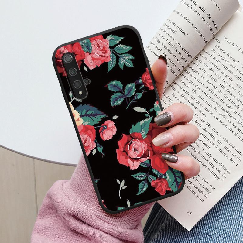 Цветы Чехол Для Huawei Nova 5T Capa NOVA5T 5 T Чехол для Телефона Мягкий Силикон Милый Кот Медведь Задняя Крышка Для Nova5 T Coque Сумка Модный
