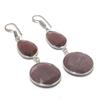 Purple Monalisa Gemstone Handmade 925 Sterling Silver Jewelry Earring 2.56" GK-7256