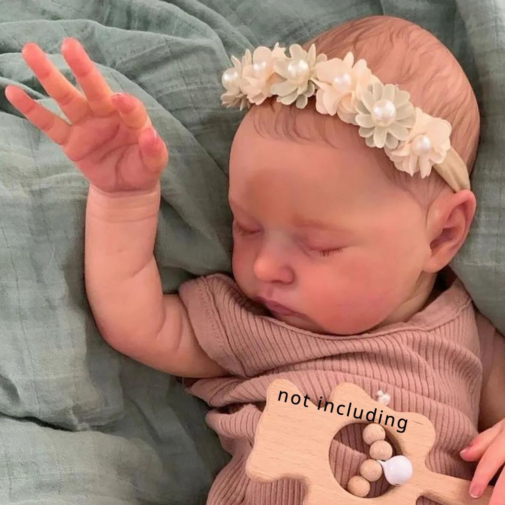 BZDOLL 20 дюймов 50 см Как Настоящая Мягкий Винил Спящая Кукла Реборн Игрушка с 3D Кожей с Видимыми Венами Тканевое Тело Девочка Ребенок Подарок на День Рождения