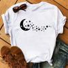 Butterfly Moon Pattern Pure Cotton Printed Unisexs and Womens Fashion Casual Tshirt New Personalized Loose Round Neck Tshirt