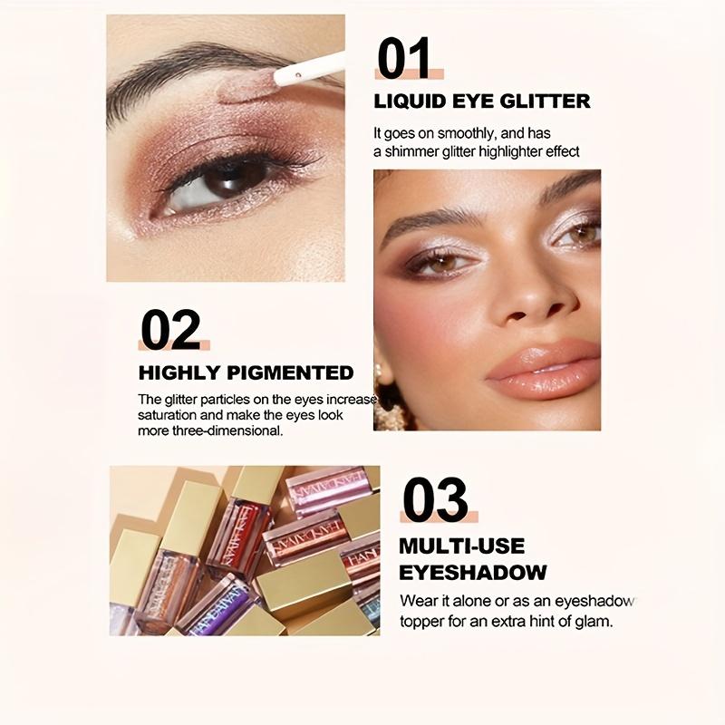 Нелегко размазать тени для век, цветные тени с блестками, перламутровые тени для век, жидкие окрашивающие жидкие блестящие тени для век, стойкий мерцающий макияж