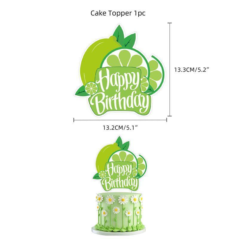 Summer Yellow Lemon Fruit-Themed Birthday Party Decorations, Banners, Balloons, and Cake Topper Set