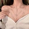 Luxury Body Chain Multilayer Bikini Jewelry Gift Square Crystal Chest Chain Women Sexy Beach