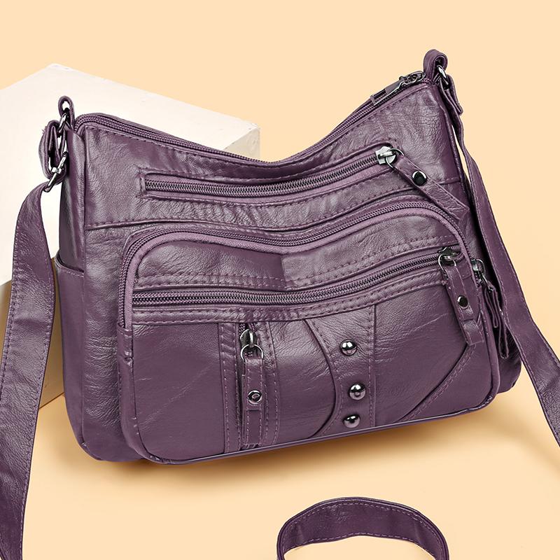 Мягкая кожаная сумка, женская сумка для матери среднего возраста, большая вместительная сумка через плечо через плечо