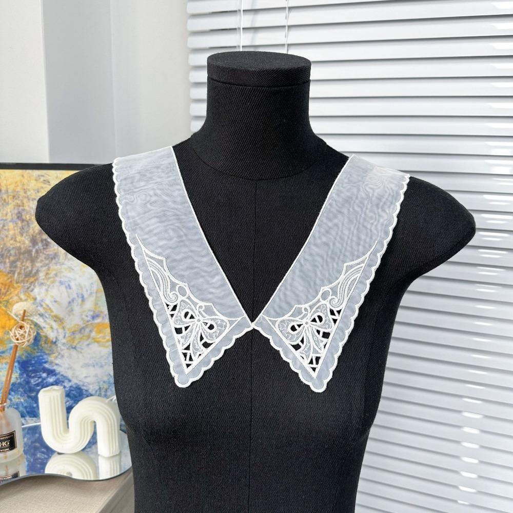 Organza Embroidery Dingzhu Shawl Collar Lace Up Shawl Detachable Shirt Collar Women's Lace Collar