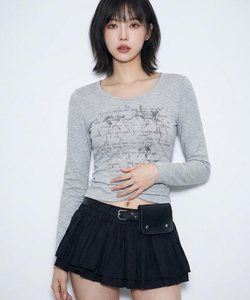 CHICKS Hotline Long Sleeve T-Shirt Back Melange