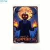 Жуткий Хэллоуинский Металлический Знак с Тыквой, 2D Jack O Lantern Настенное Искусство, Ретро Декор для Бара Гаража, Табличка в Стиле Кантри для Мужчин