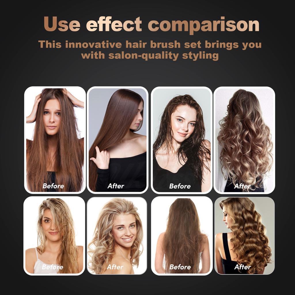 7 In 1 Detachable Hair Styling Tools,Ionic Hair Dryer with Diffuser, Air Hair Curlers, Hot Air Brush Curling Brush, Hair Straightener Brush