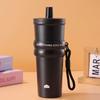 Stainless Steel Straw Coffee Cup 710ml Thermal Flask Portable Insulated Cup
