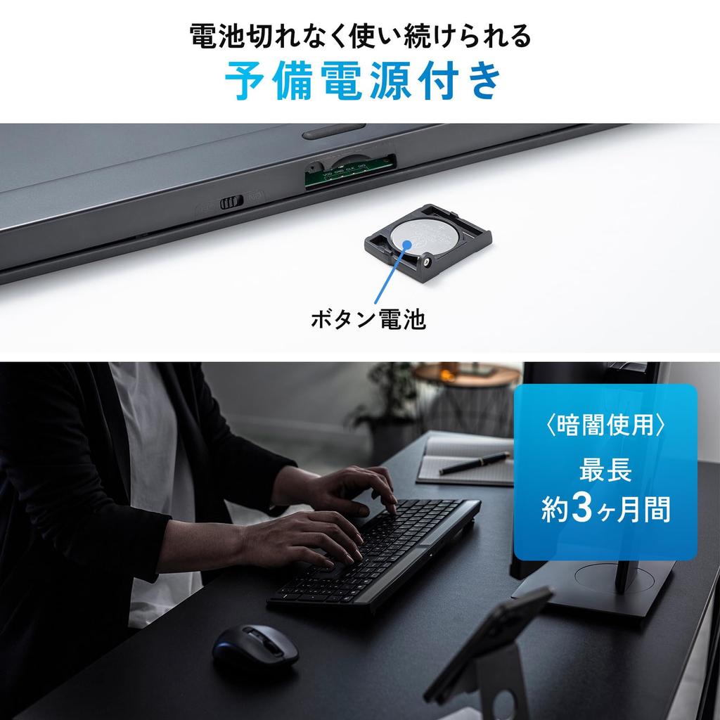 SANWA SUPPLY Клавиатура Bluetooth с солнечной зарядкой SKB-BTEC1BK