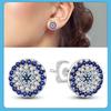 New S925 Silver Double Hoop Earrings Sparkling Pave Stud Earring Gift For Women Engagement Jewelry Anniversary