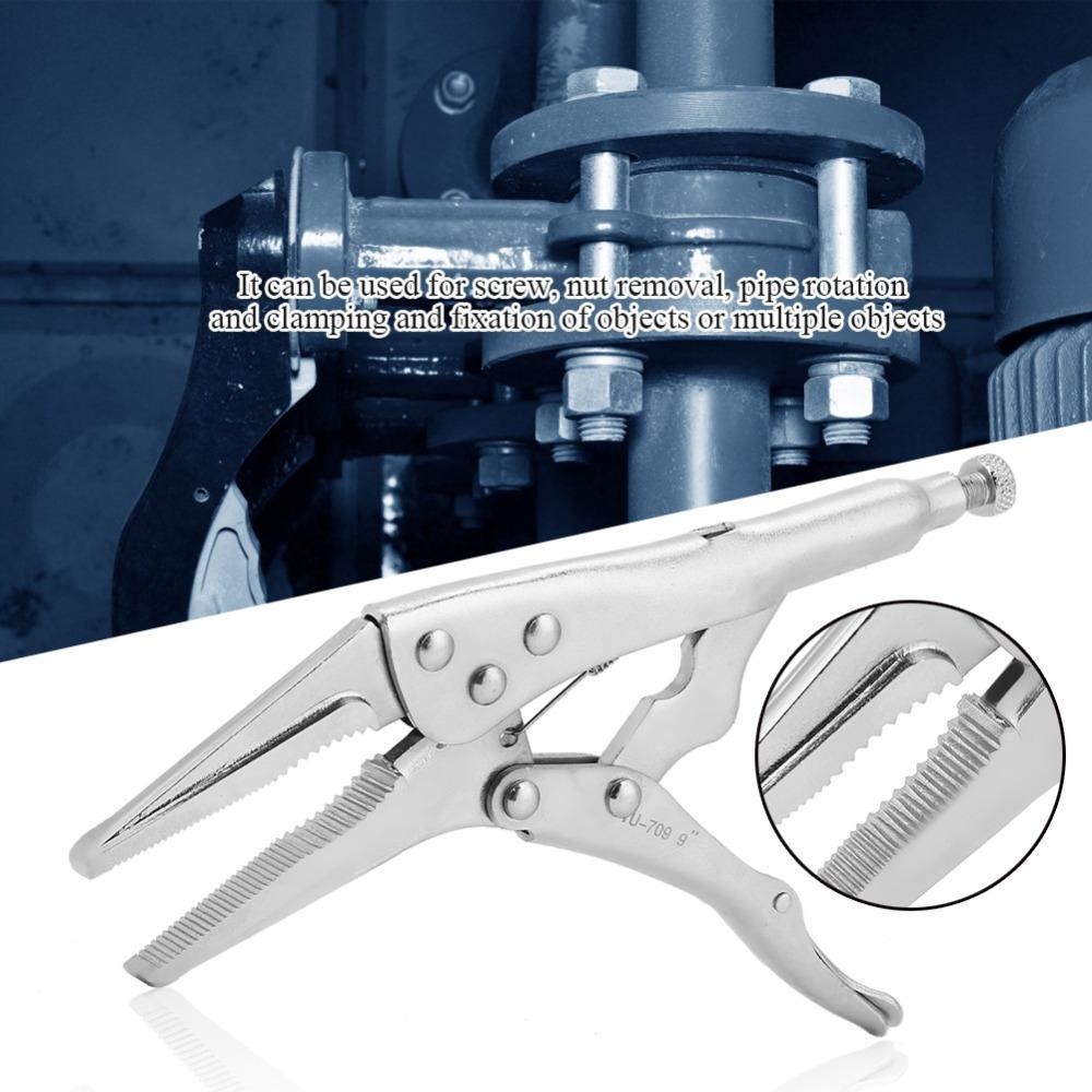 9 Inch Needle Nose Locking Pliers Hardened Teeth Vise Grips Long Nose Locking Pliers Narrow Spaces