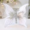 Блестящие бабочки Рождественские украшения Искусственная 3D бабочка с пайетками и пером для рождественской елки, поделок, цветочных букетов, феи-сада, свадьбы
