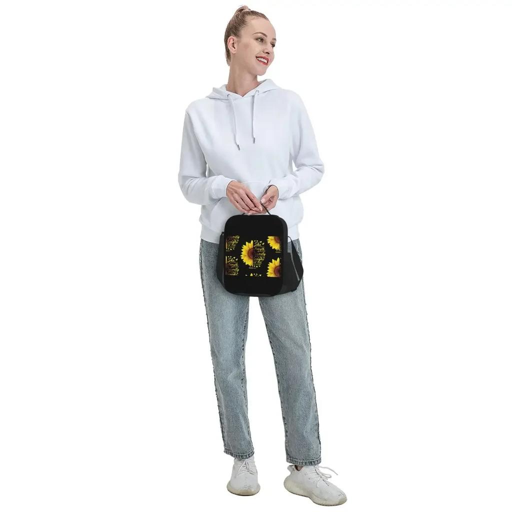 Подсолнух Многоразовый Ланч-бокс Цветочный Цветок Термоохладитель Еда Изолированная Сумка Для Обеда Школьники Студенты