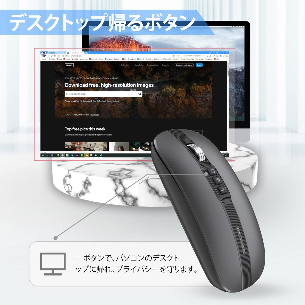 FMOUSE Bluetooth мышь Беспроводная мышь Беспроводная мышь Бесшумная перезаряжаемая тонкая компактная 6 кнопок оптическая высокоточная энергосберегающая настольная задняя панель
